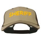 Sheriff Embroidered Big Size Garment Washed Mesh Cap
