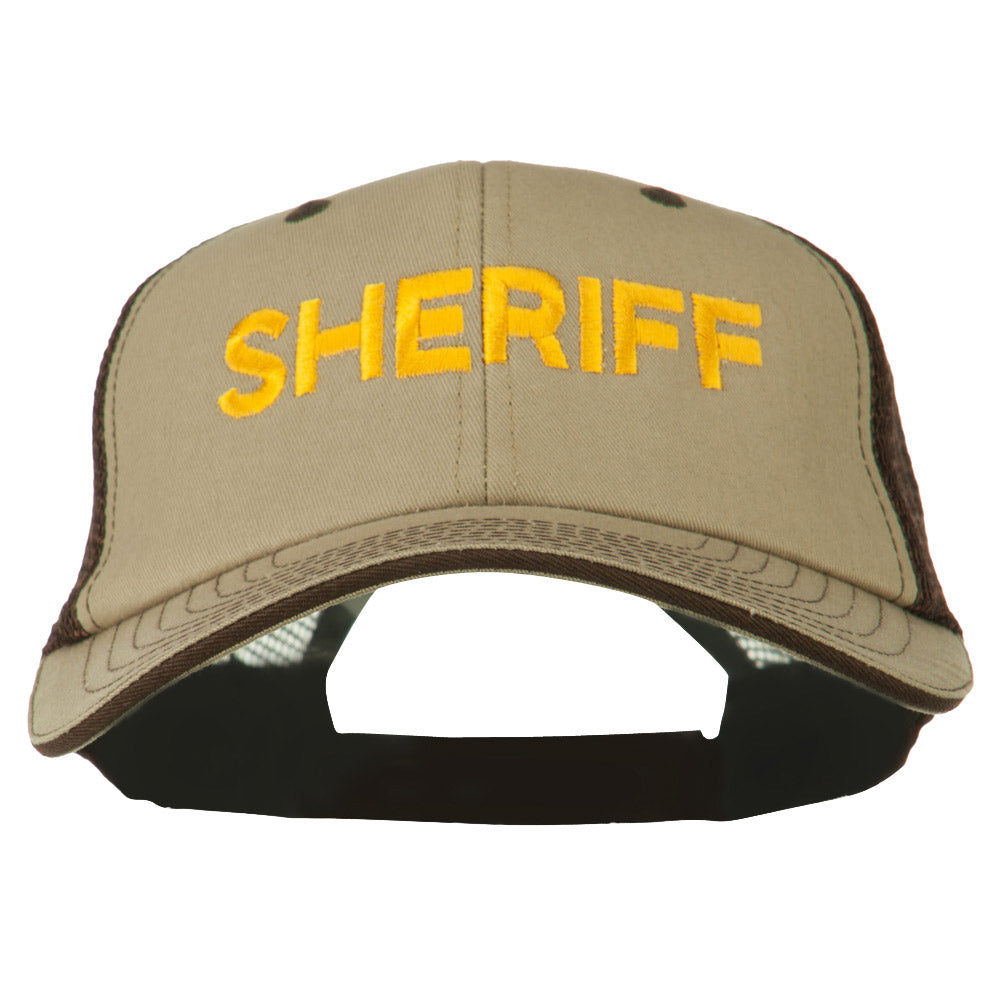 Sheriff Embroidered Big Size Garment Washed Mesh Cap