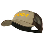 Sheriff Embroidered Big Size Garment Washed Mesh Cap