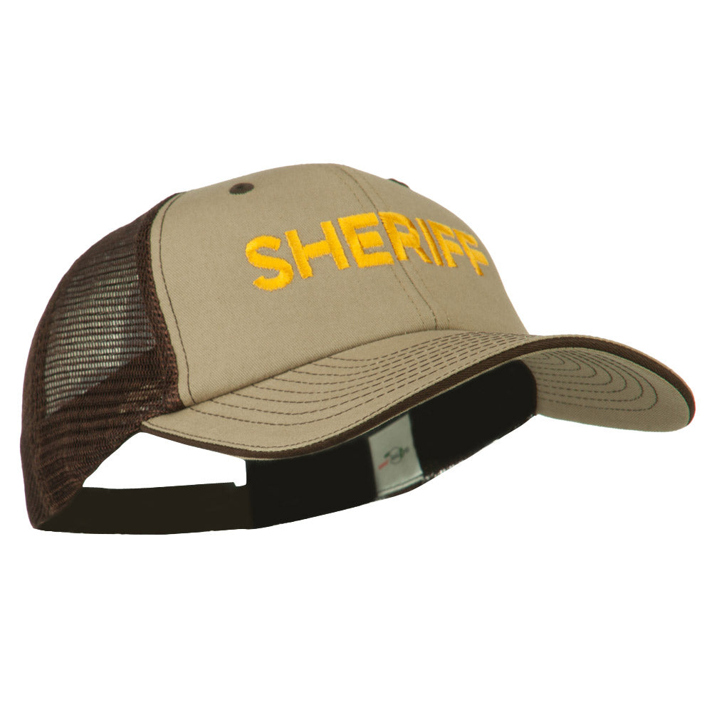 Sheriff Embroidered Big Size Garment Washed Mesh Cap