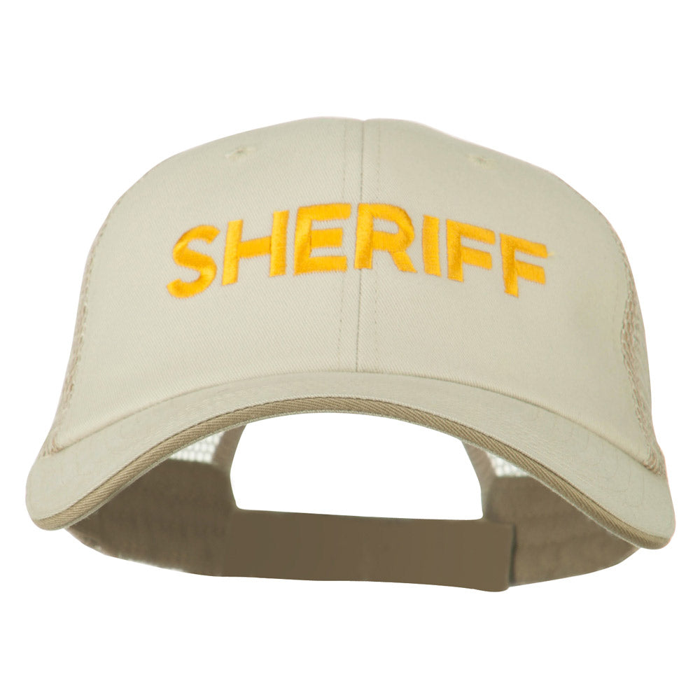 Sheriff Embroidered Big Size Garment Washed Mesh Cap