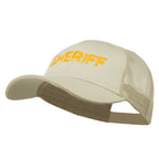 Sheriff Embroidered Big Size Garment Washed Mesh Cap