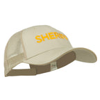Sheriff Embroidered Big Size Garment Washed Mesh Cap