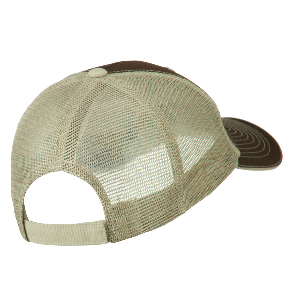 Sheriff Embroidered Big Size Garment Washed Mesh Cap