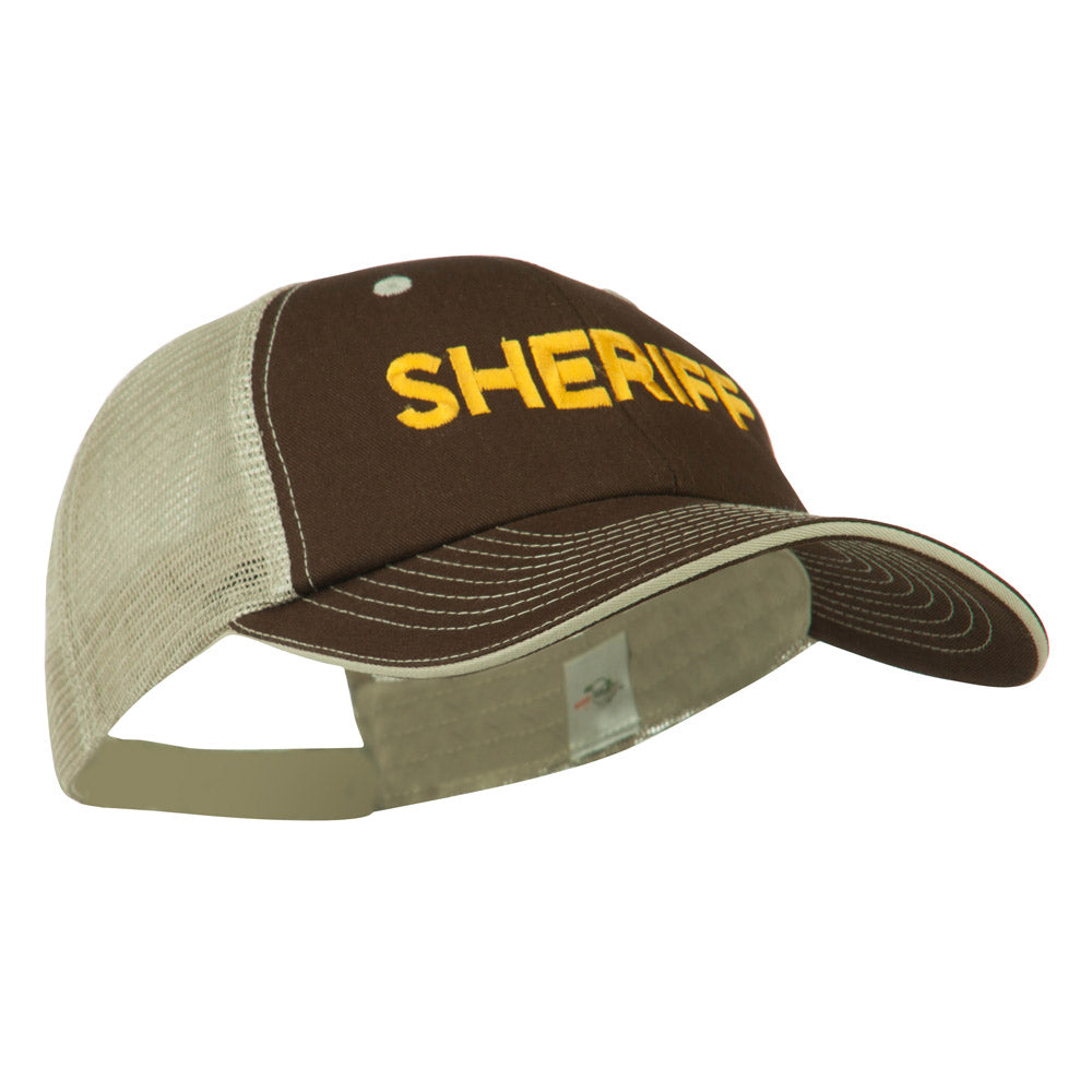 Sheriff Embroidered Big Size Garment Washed Mesh Cap