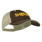 Sheriff Embroidered Big Size Garment Washed Mesh Cap
