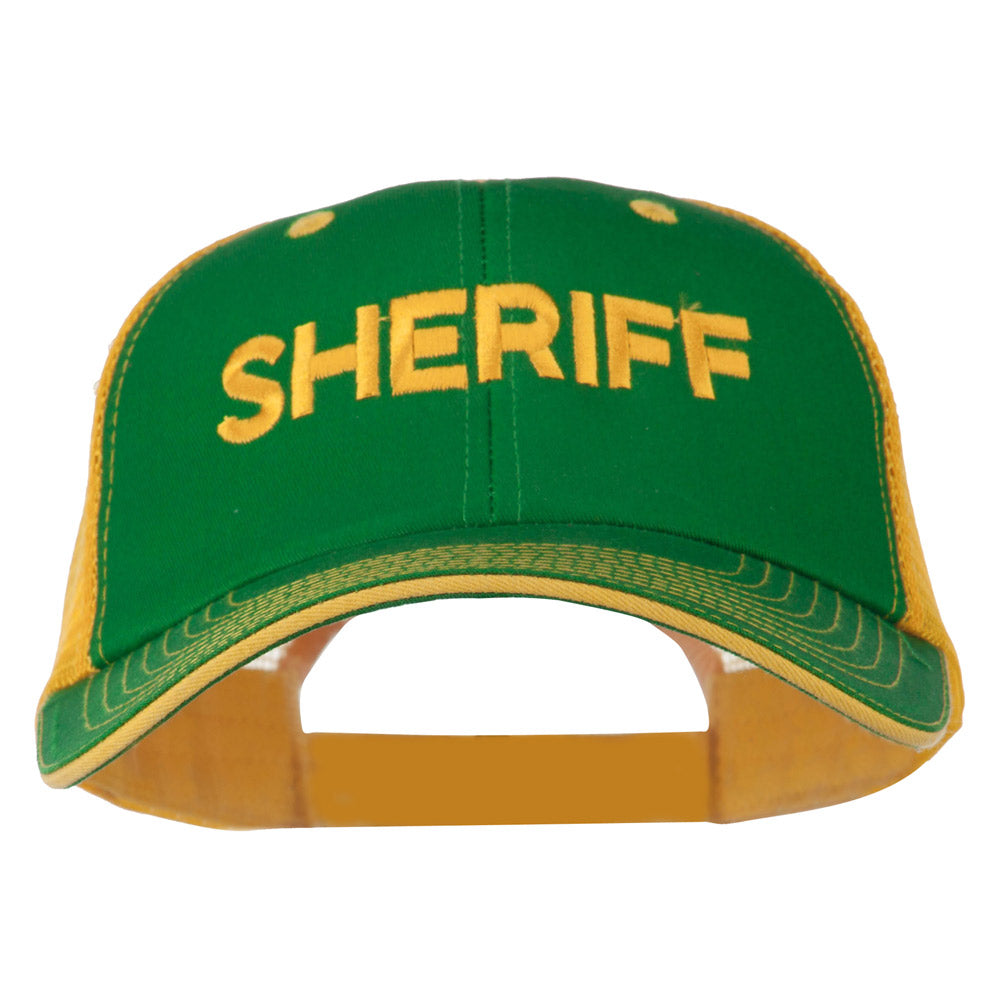 Sheriff Embroidered Big Size Garment Washed Mesh Cap