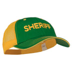Sheriff Embroidered Big Size Garment Washed Mesh Cap