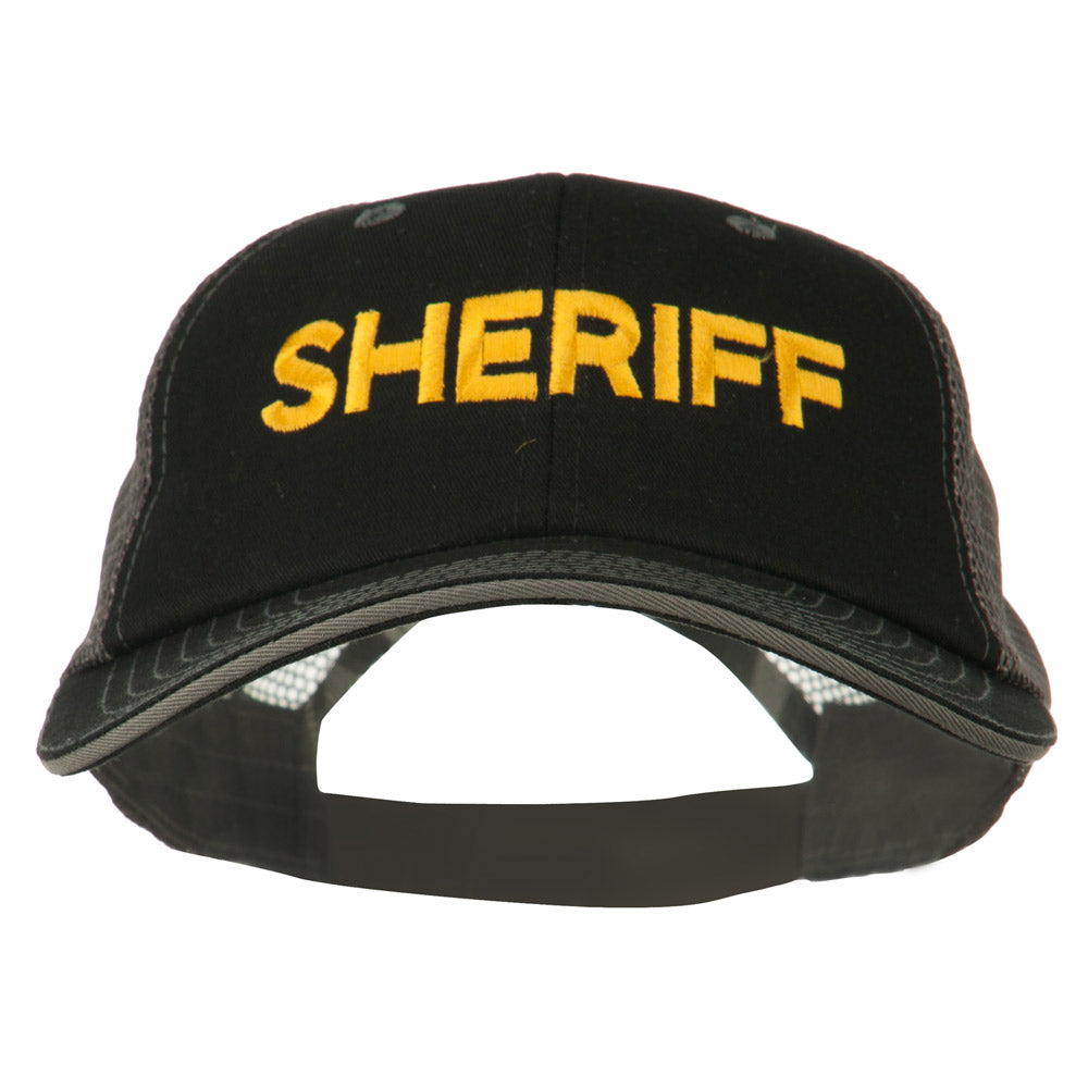 Sheriff Embroidered Big Size Garment Washed Mesh Cap