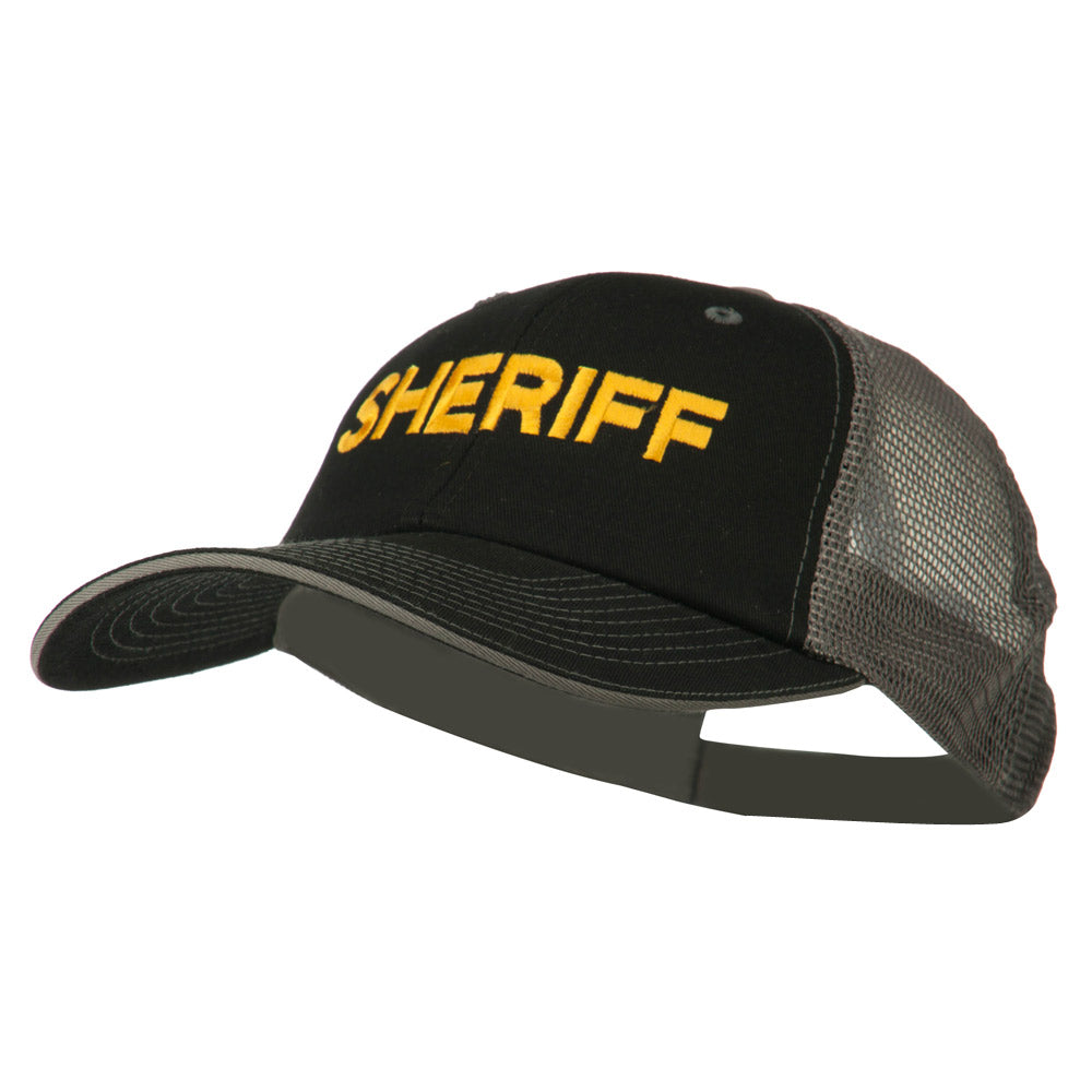Sheriff Embroidered Big Size Garment Washed Mesh Cap