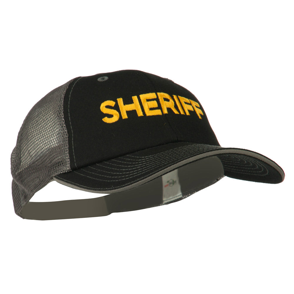 Sheriff Embroidered Big Size Garment Washed Mesh Cap