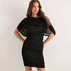 Women's Sleeveless Bodycon Midi Dress with Mesh Paneling – High Waist