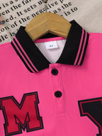 Children's Letter Graphic Polo Shirt & Shorts Set