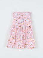 Children's Unicorn Print Ruffle Sleeve Casual Dress