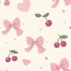 Pink Polka Dot and Bow Print Ruffle Hem Shorts Pajama Set