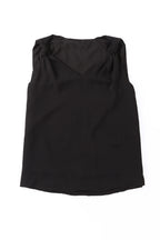 Apricot Plain V Neck Casual Knotted Shoulder Vest