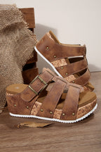 Melody Cork Wedge Platform Slippers