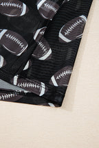 Brown Game Day Football Mesh Sheer Long Sleeve Top