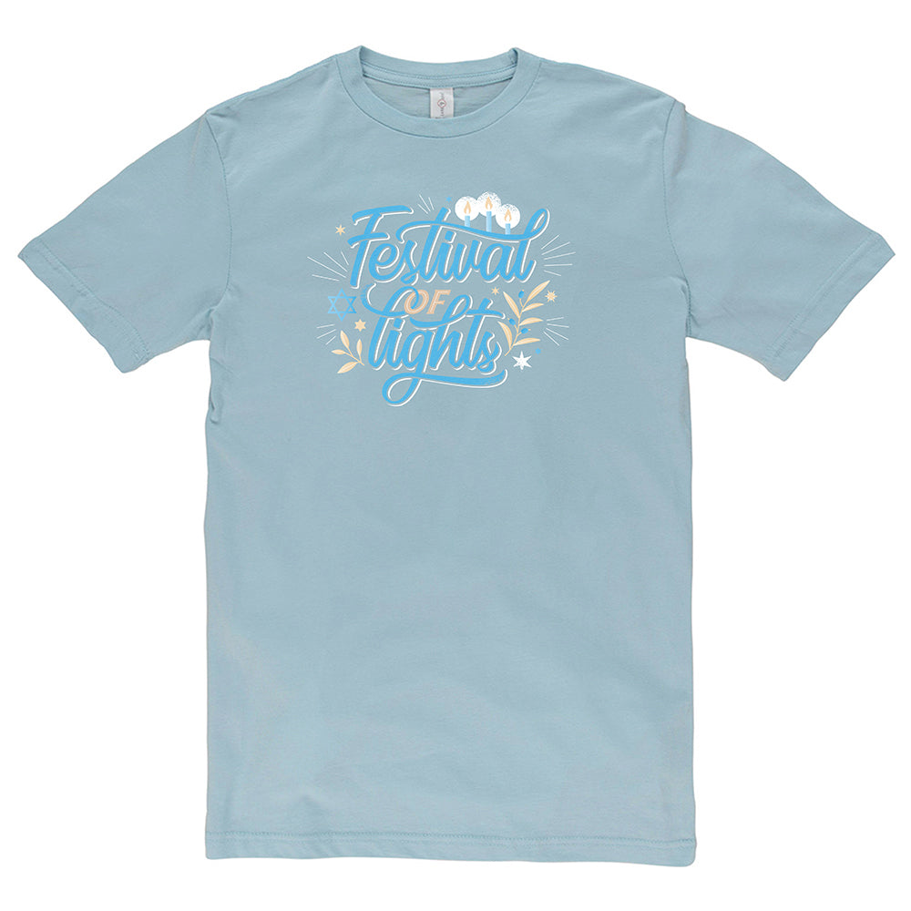 Festival of Lights Graphic Design Ring Spun Combed Cotton Short Sleeve Deluxe Jersey T-Shirt