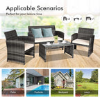 Weather Resistant Rattan Patio Furniture Set for Outdoors