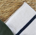 Women’s Knit Button Cardigan with Striped Short Sleeves