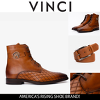 The Zeus Brown Leather Lace-Up Men Boot with a Zipper