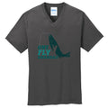 One Fly Grandpa Graphic Men's Core Cotton V-Neck T-Shirt