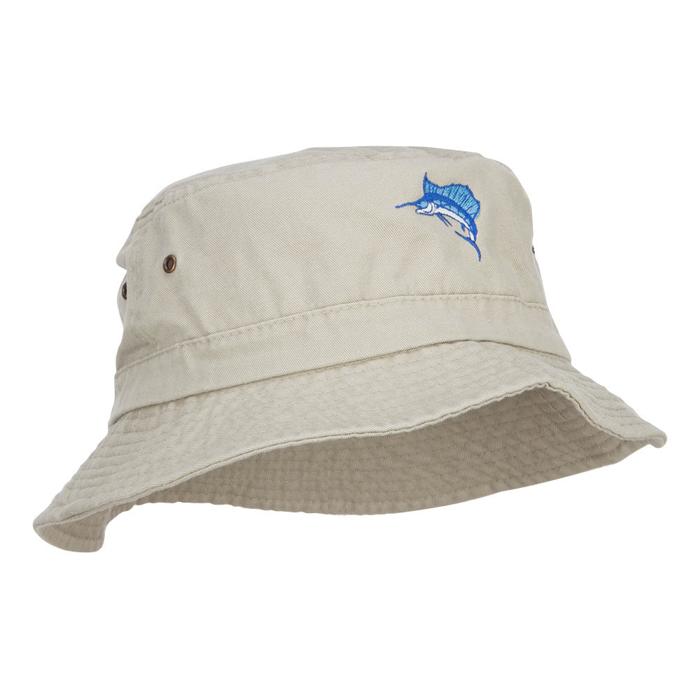 Sailfish Embroidered Big Size Washed Bucket Hat