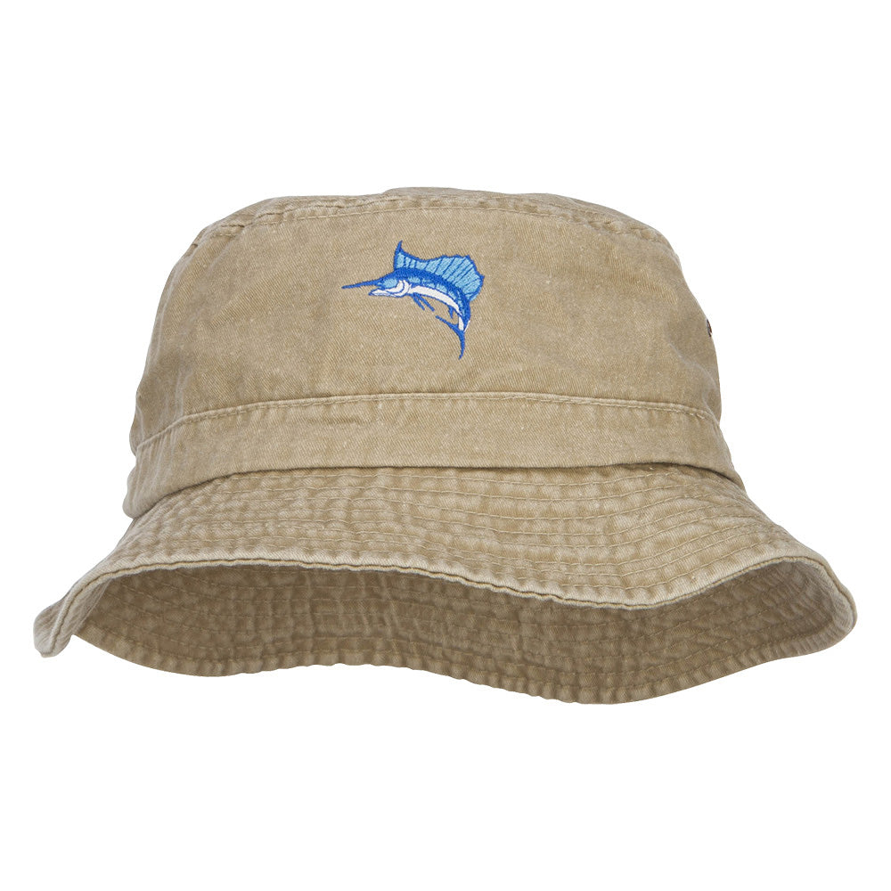 Sailfish Embroidered Big Size Washed Bucket Hat