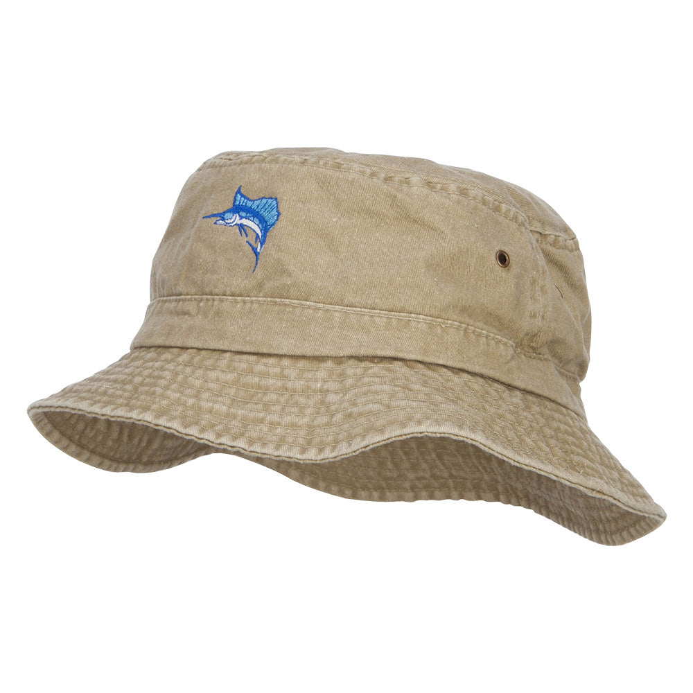 Sailfish Embroidered Big Size Washed Bucket Hat