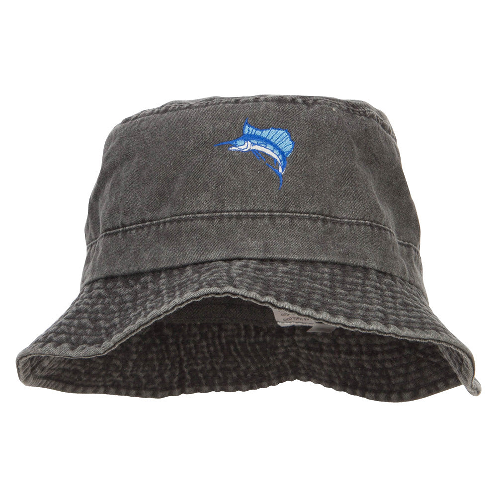 Sailfish Embroidered Big Size Washed Bucket Hat