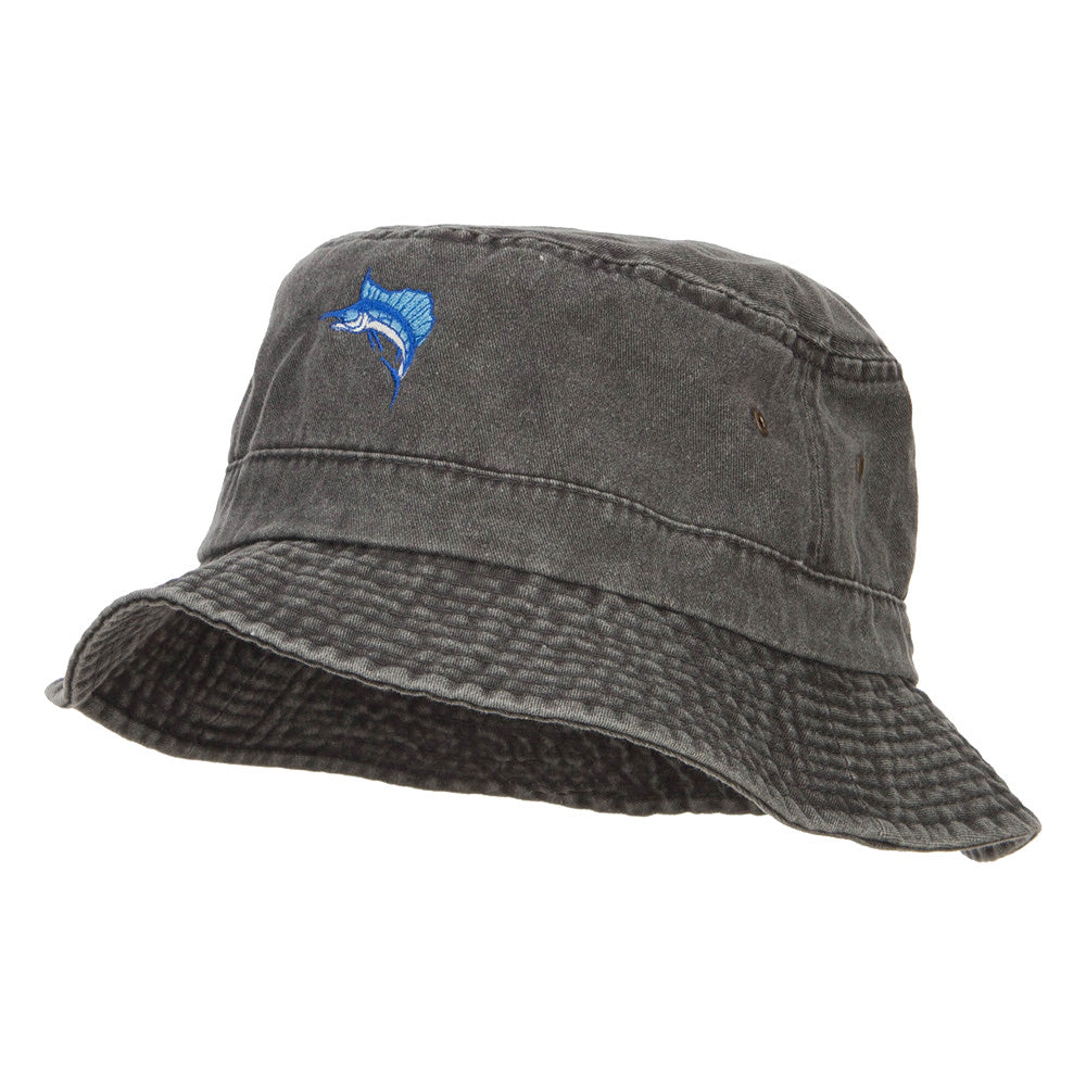 Sailfish Embroidered Big Size Washed Bucket Hat