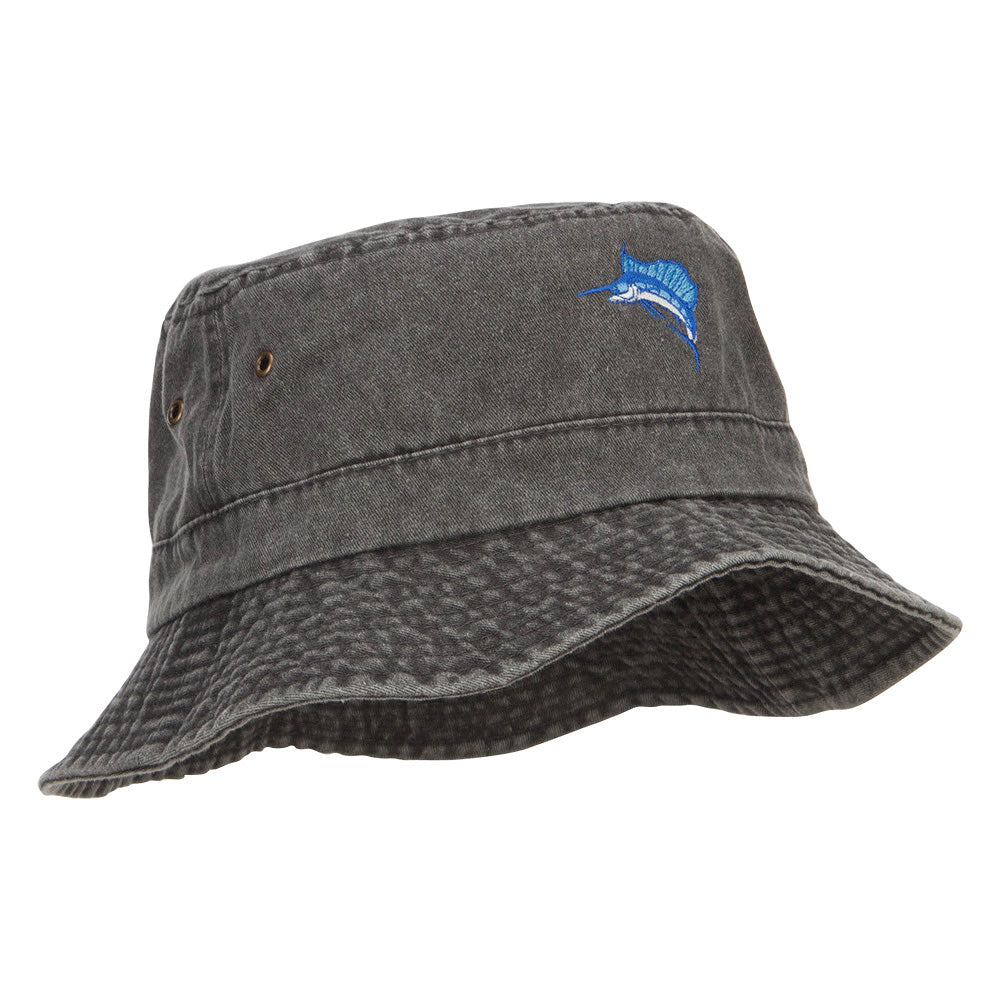 Sailfish Embroidered Big Size Washed Bucket Hat
