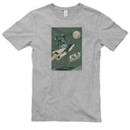 Fly To The Moon Graphic Design Unisex Ring Spun Combed Cotton Short Sleeve Deluxe Jersey T-Shirt