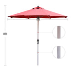 9 Feet Patio Outdoor Market Umbrella with Aluminum Pole without Weight Base