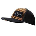 Fishing Hat - Baseball Hat Fit  - Cork - Charcoal Gray - Trucker Mesh