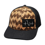 Fishing Hat - Baseball Hat Fit  - Cork - Charcoal Gray - Trucker Mesh