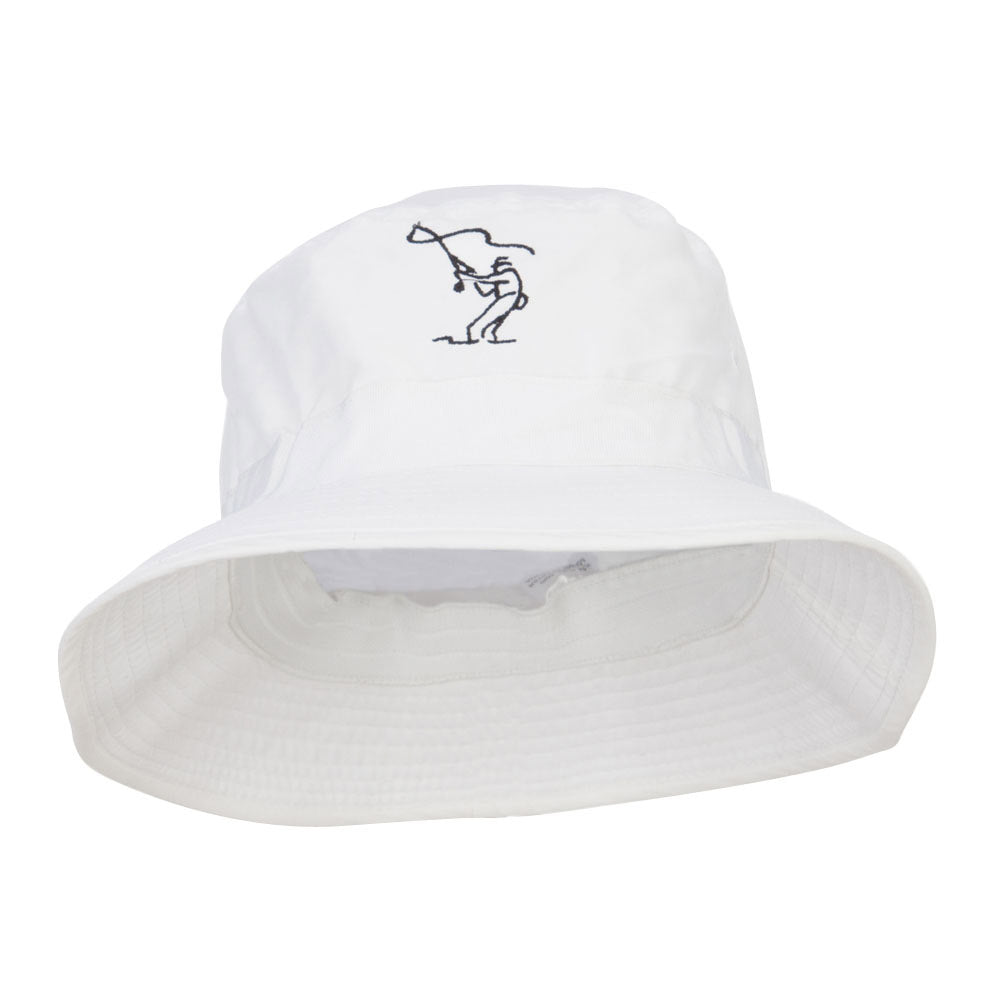 Fly Fishing Man Embroidered Big Golfer Hat