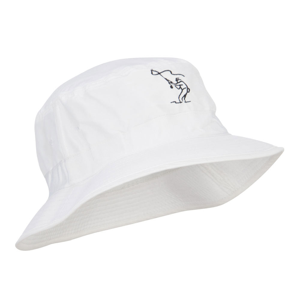 Fly Fishing Man Embroidered Big Golfer Hat