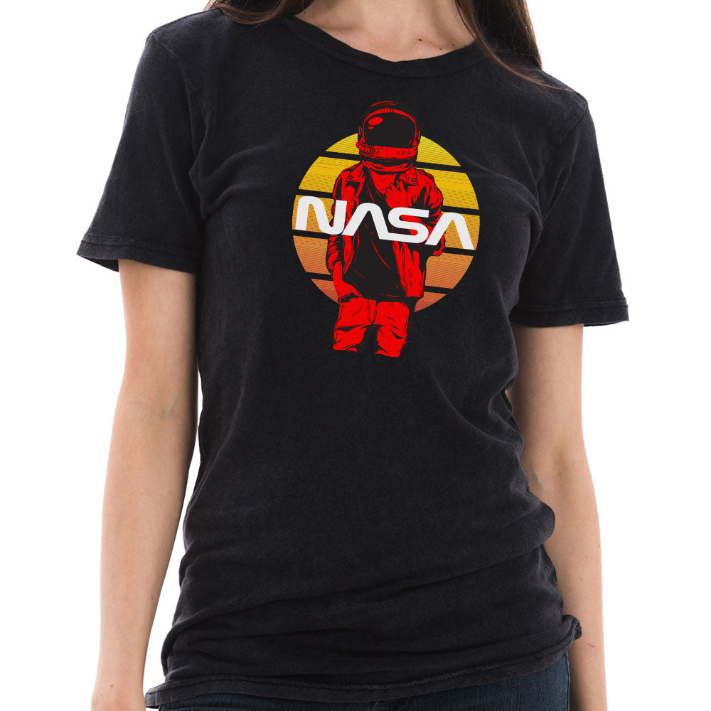NASA Rock Astronaut Designed Unisex Cotton Vintage Short Sleeve T-Shirt