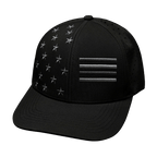 Flag Hat - Baseball Hat Fit - Black - Laser Mesh