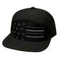 Flag Hat - Flat Bill - Black - Laser Mesh