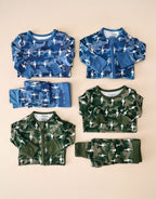 Bamboo Two Piece Set | Blue Camo Bolts