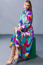 FOCUSED ON PRIORITIES WOVEN MIDI DRESS