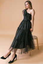 SOME FRESH AIR FUCHSIA TULLE MIDI DRESS