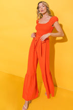 SMILE AFTERNOON IN WOVEN JUMPSUIT