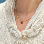 MyClosetAid Tiffany's Necklace Heart Pendant Gold Chain