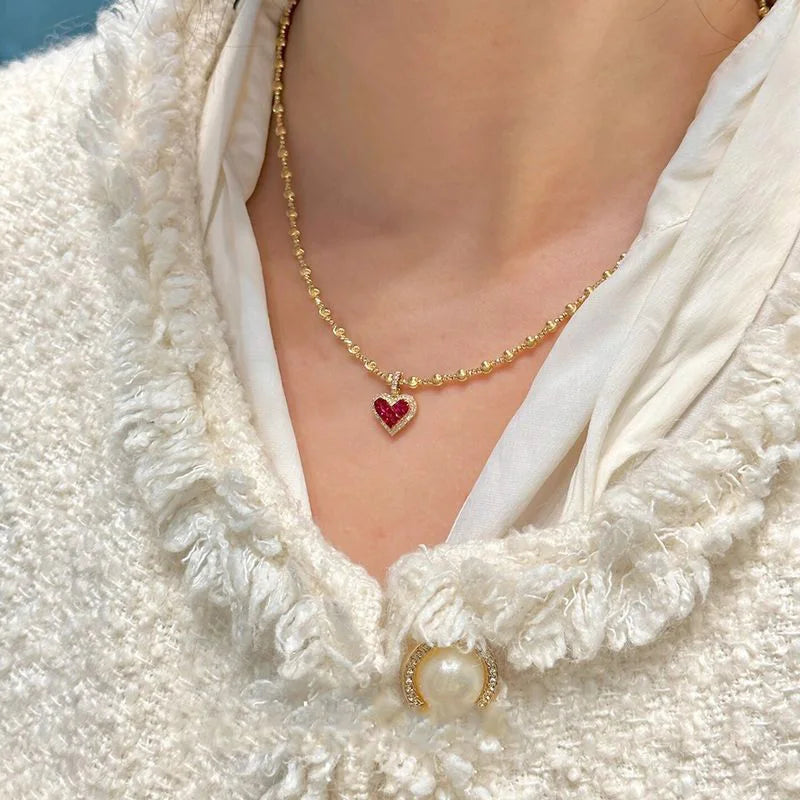 MyClosetAid Tiffany's Necklace Heart Pendant Gold Chain