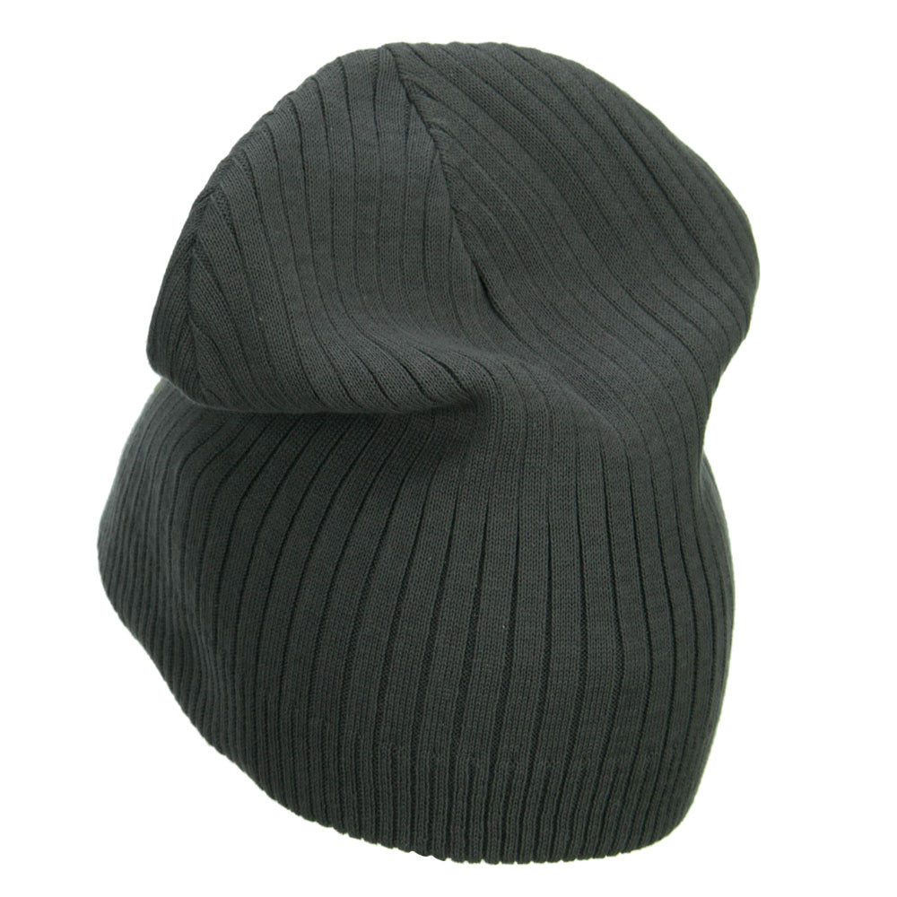 Big Size Sheriff Embroidered Ribbed Beanie