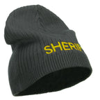 Big Size Sheriff Embroidered Ribbed Beanie